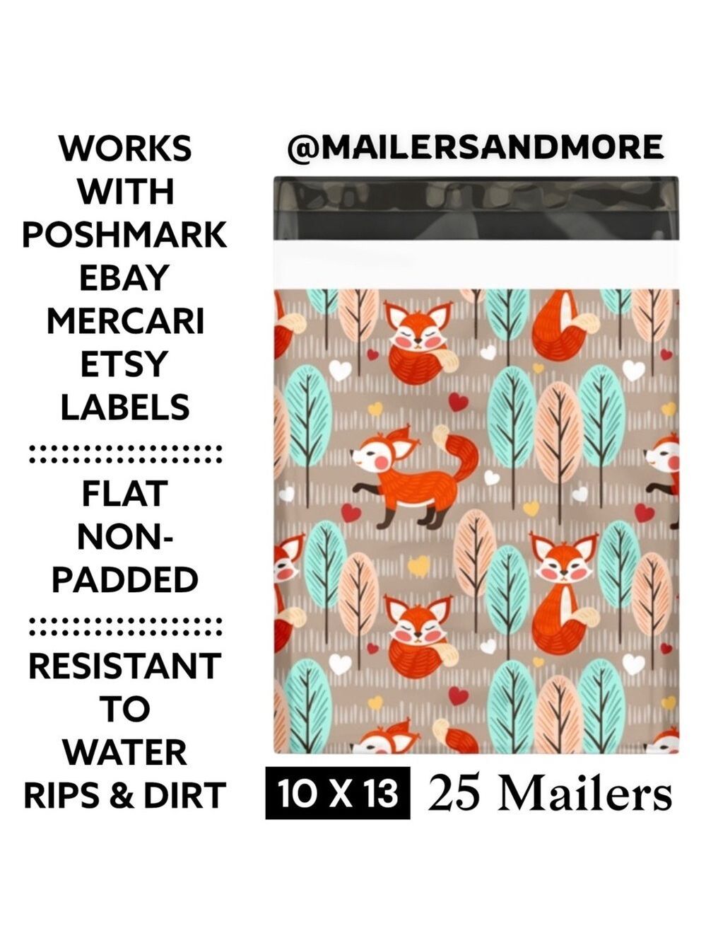 25 10X13 Poly Mailers Fox And Woods Shipping Envelopes PRICE IS FIRM Fall - Picture 4 of 13